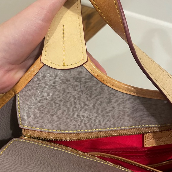 Dooney and Bourke gray & tan leather double strap zipper tassel shoulder bag - Picture 16 of 16